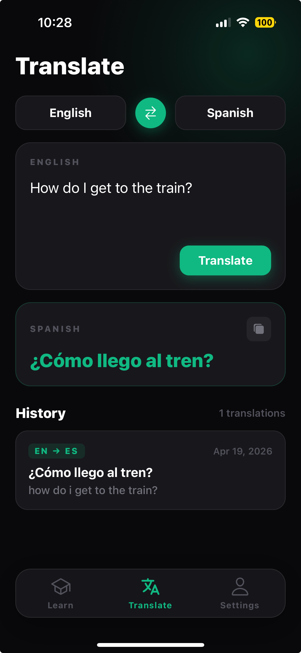 Built-in translator